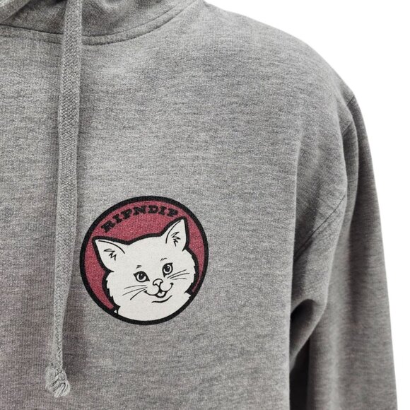 Ripndip Adult Medium Hoodie Stop Being A Cat Gray Graphic Sweatshirt - Picture 3 of 14